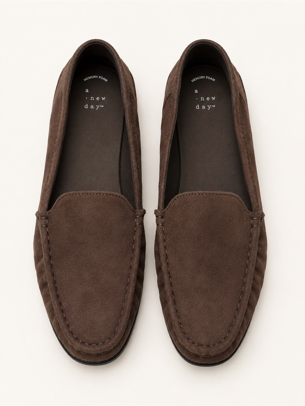 a new day Brown Suede Slip-On Moccasin Loafers